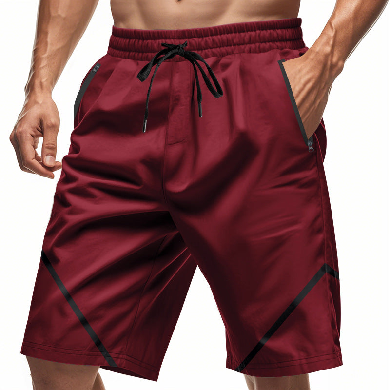 Herren Shorts Sportlich Elastisch Mit Reißverschlusstaschen