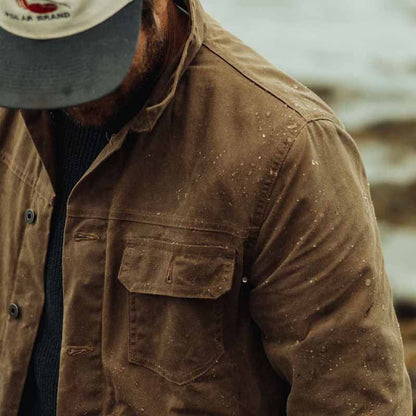 Herren Wanderjacke Wasserabweisend Praktisch Mit Brusttaschen