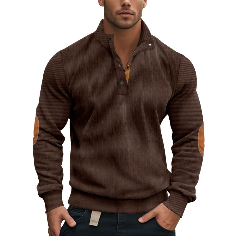 Herren Pullover Stehkragen Modern Kontrastakzent