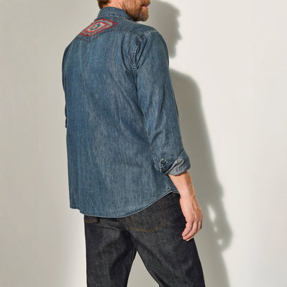 Herren Jeanshemden mit Stickdesign Modern Berlin Style