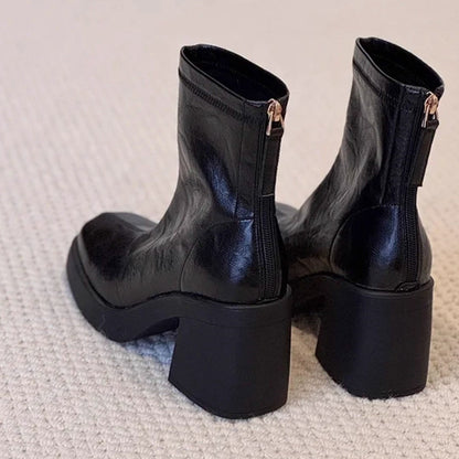 Damen Stiefel Ankle Boots Robust mit Blockabsatz