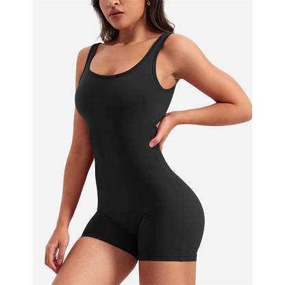 Damen Jumpsuit Sportlich Figurformend Mit Rückenausschnitt