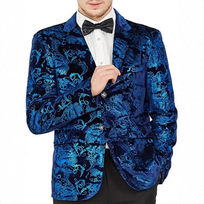 Herren Blazer Samt mit Floralmuster Elegant
