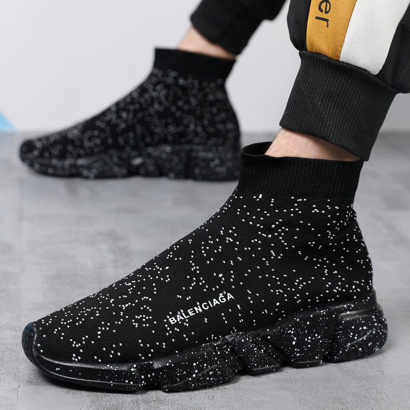 Damen Sneaker Slip-On Hoch Strick Bequem Mode