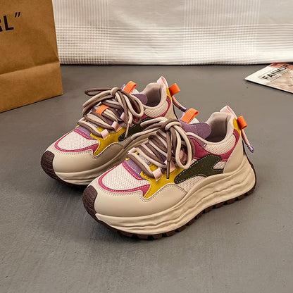 Damen Sneaker Sportlich Chunky Farbenfroh