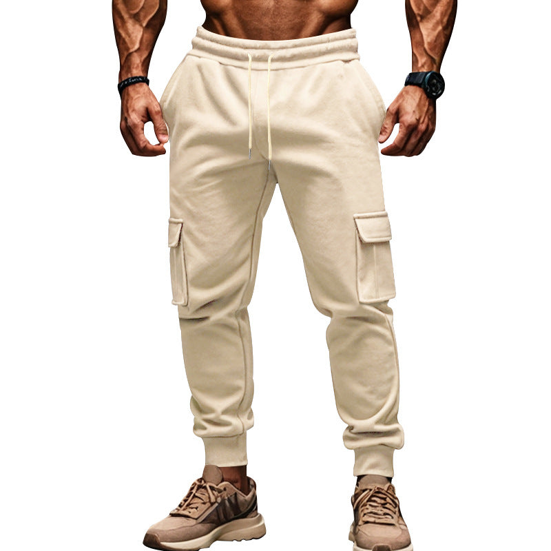 Herren Jogginghose Bequem Elastisch Cargo-Taschen