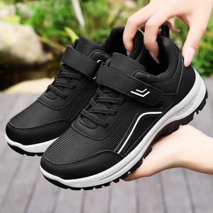 Damen Sneaker Sportlich Outdoor Griffsohle Klettverschluss
