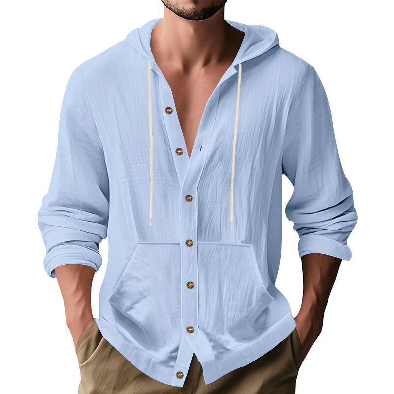 Herren Kapuzenshirt Lässig Modern mit Knöpfen Hochwertig