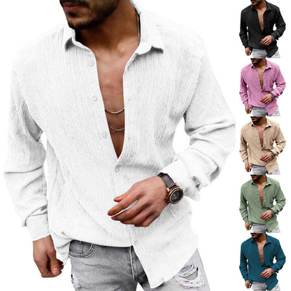 Herren Langarmbluse Modern Strukturiert Elegant - BerlinGlamour