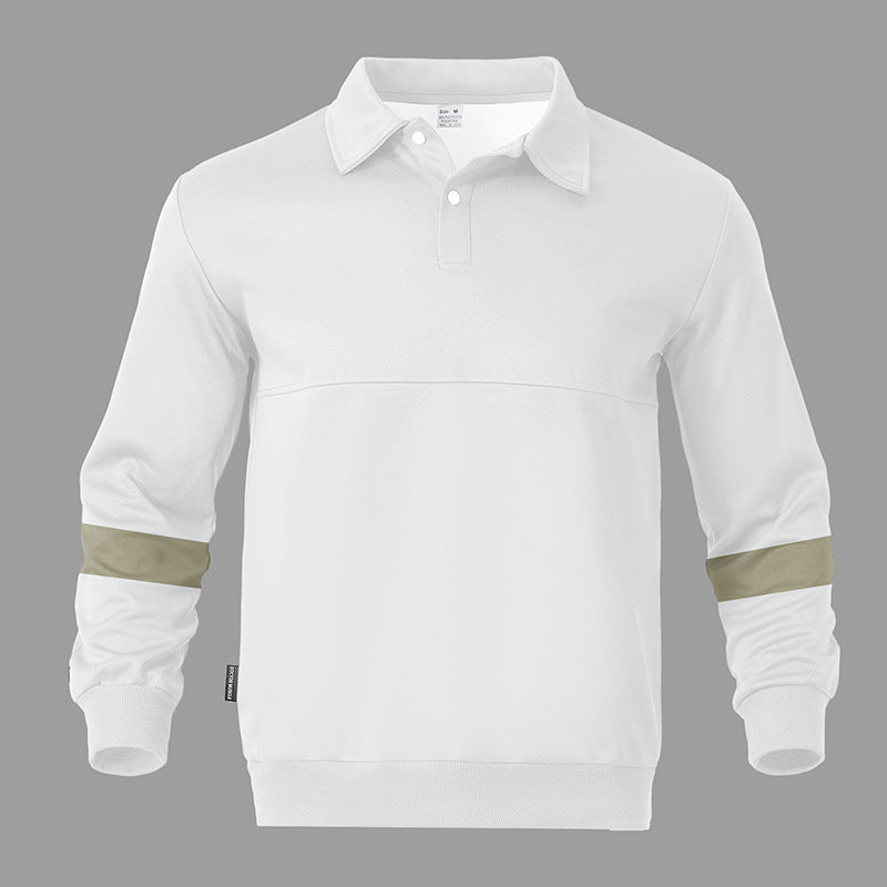 Herren Langarm-Polo Sportlich Modern Kontrastärmel