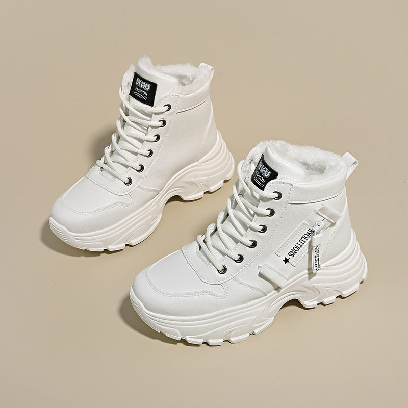 Damen Sneaker High-Top Modisch Komfortabel Mit Reißverschluss