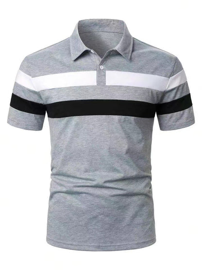 Herren Polohemd Modern Farbblock atmungsaktiv