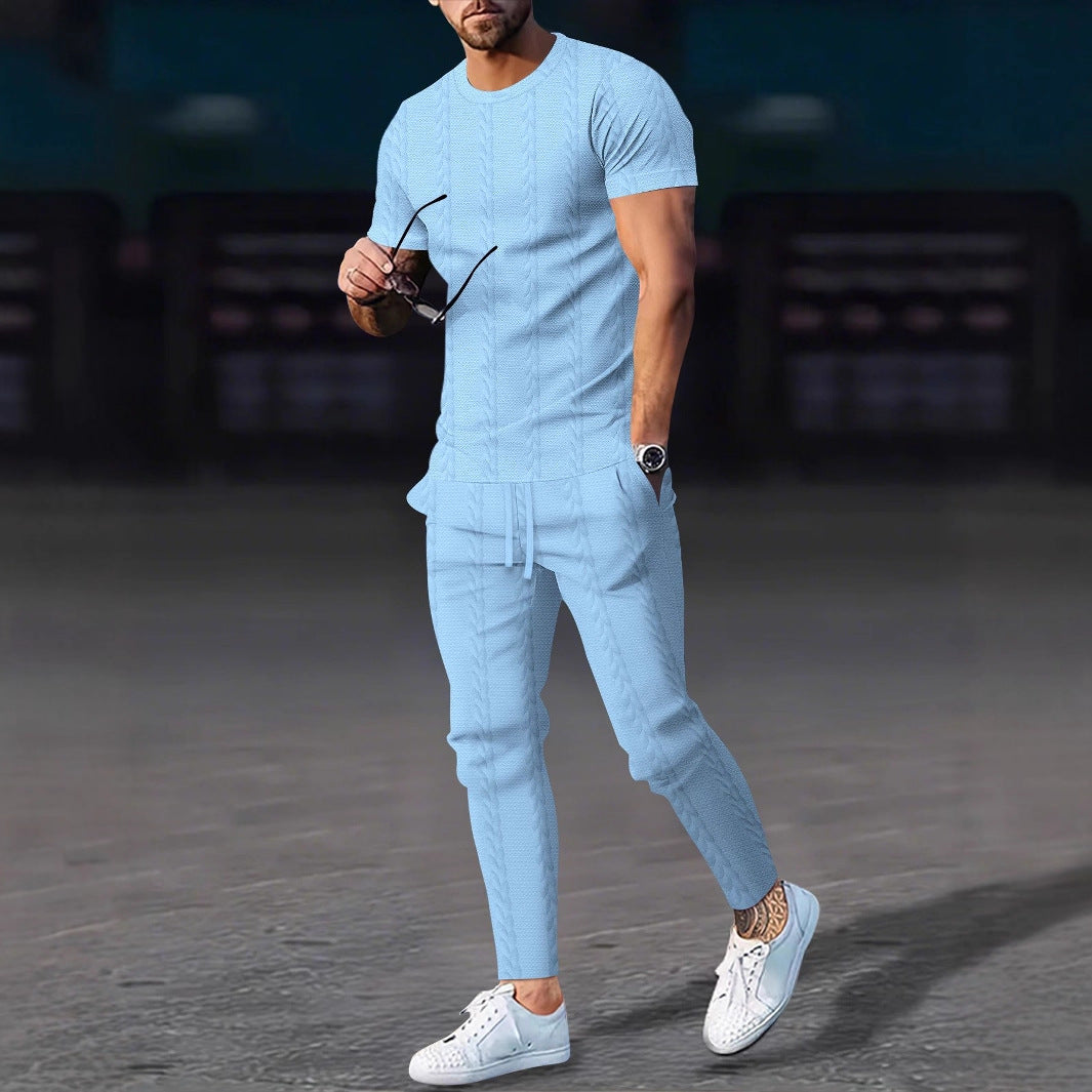 Herren Freizeitanzug Set Sportlich Modern mit Struktur