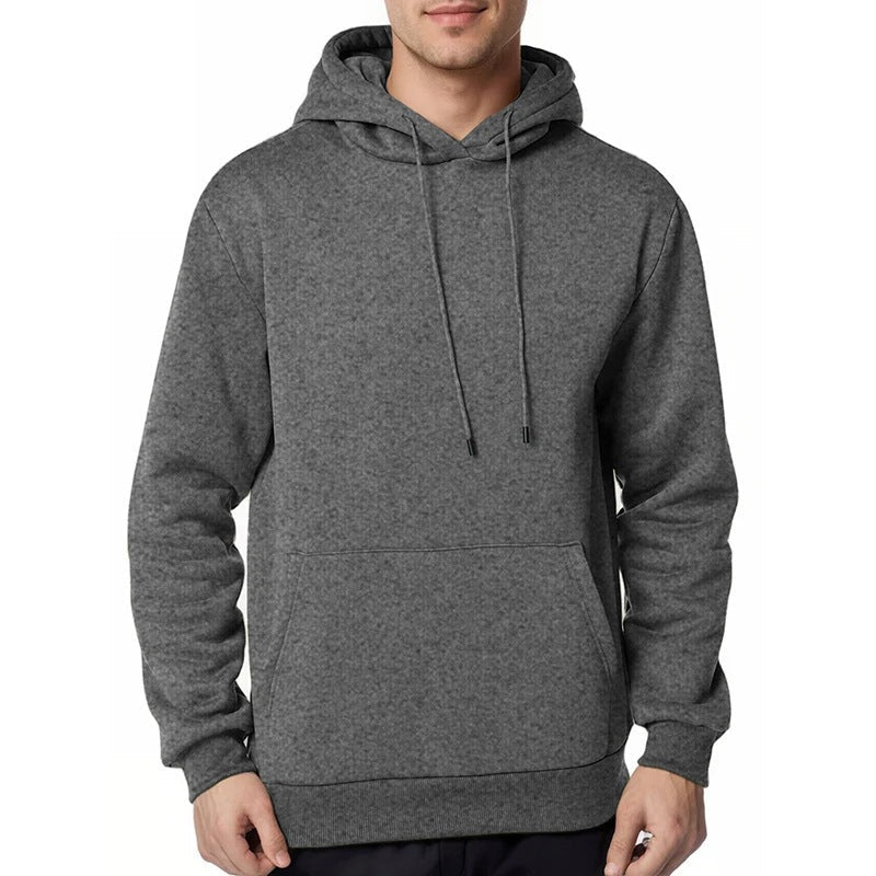 Herren Fleece Kapuzenpullover Warm Bequem Grau