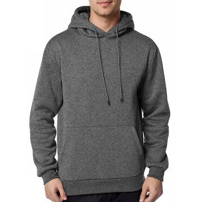Herren Fleece Kapuzenpullover Warm Bequem Grau