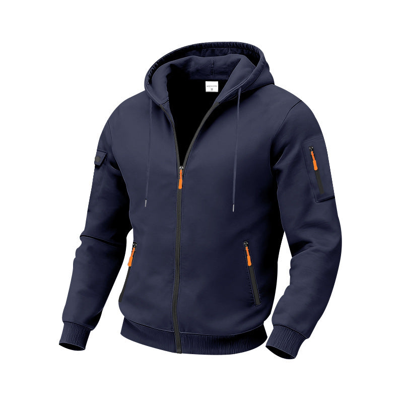 Herren Outdoor Kapuzenjacke Funktionstaschen Wasserabweisend