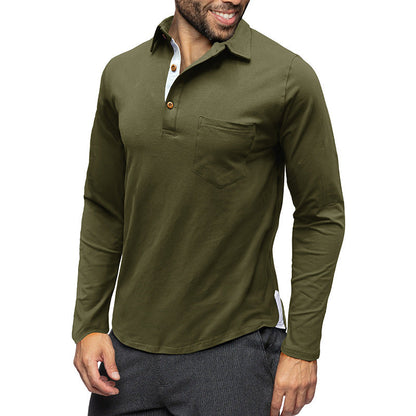 Elegantes Herren Langarmhemd Moderner Kragen