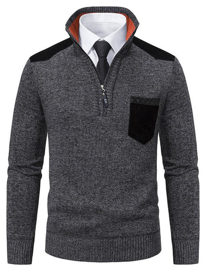 Herren Pullover Modern Kurz Reißverschluss Elegantes Design