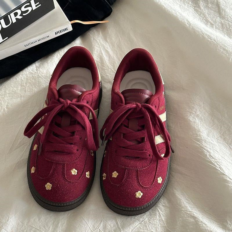 Damen Sneaker atmungsaktiv mit Blumenmuster