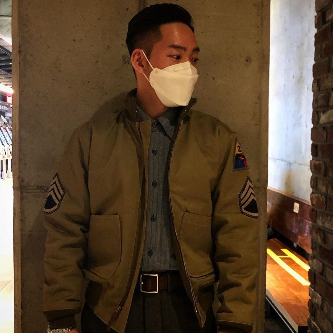 Herren Bomberjacke Militärstil Lässig Schwarz
