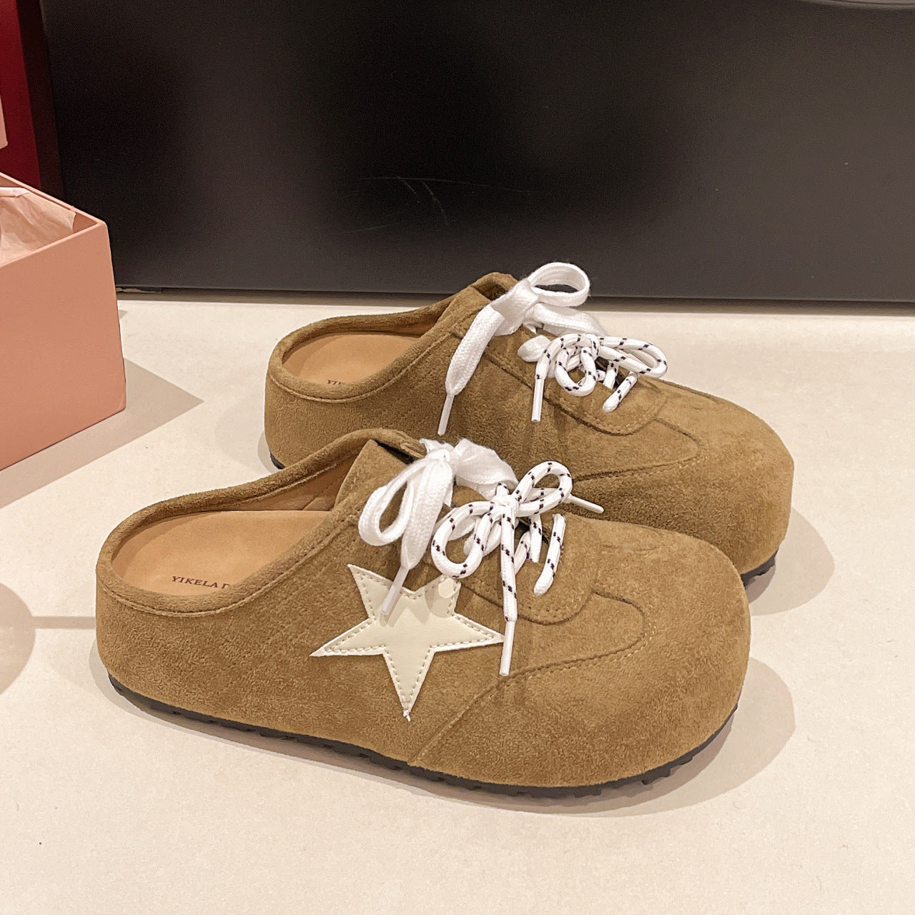 Damen Clogs Bequem Sternemblem Rutschfest