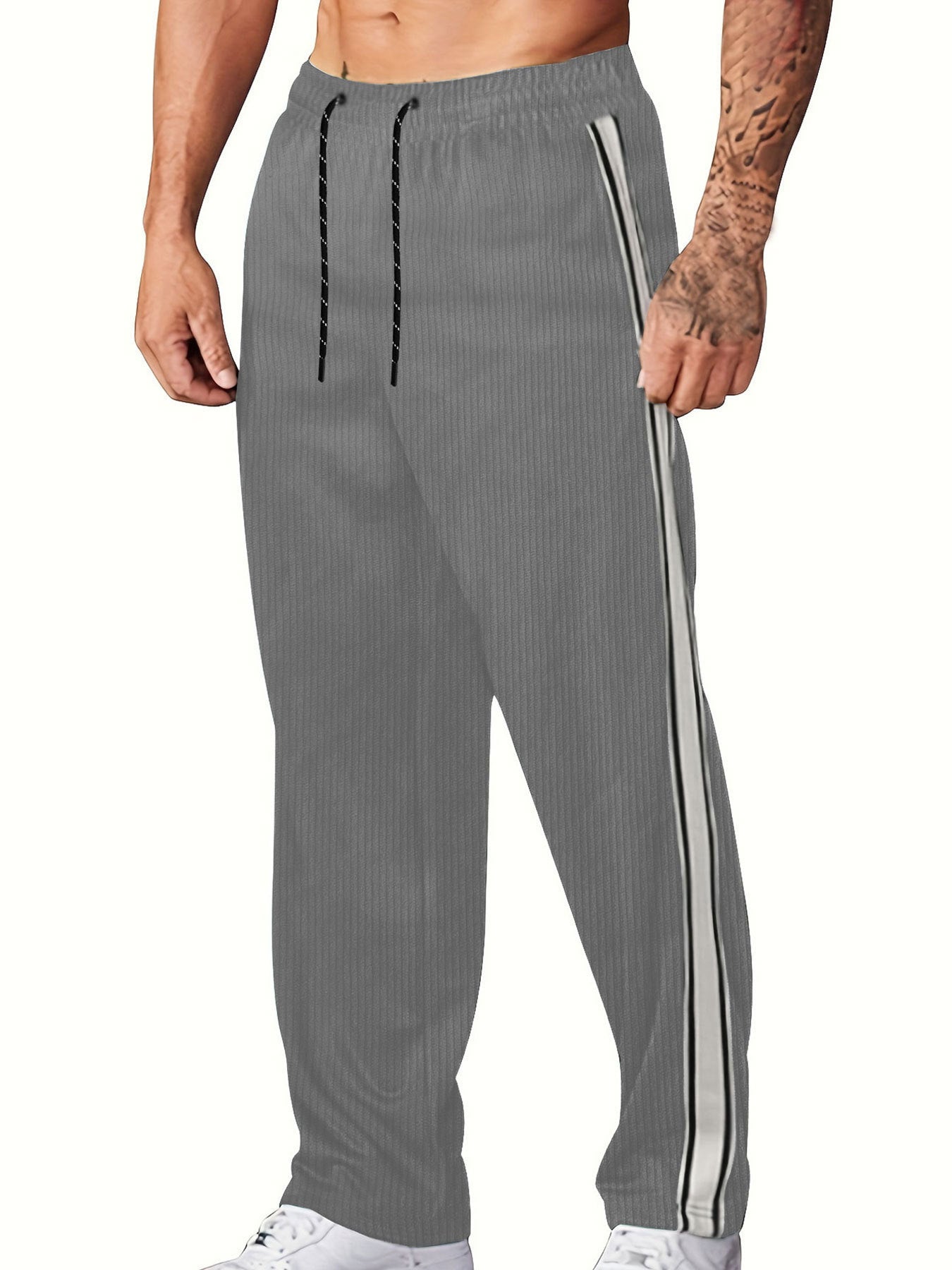 Herren Sportliche Jogginghose mit Streifen und elastischem Bund