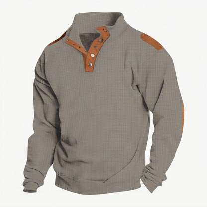 Herren Pullover Strukturiert Knopfleiste Modern Berlin