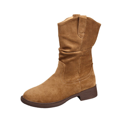 Damen Stiefel Wildleder Rutschfest Bequem Winter