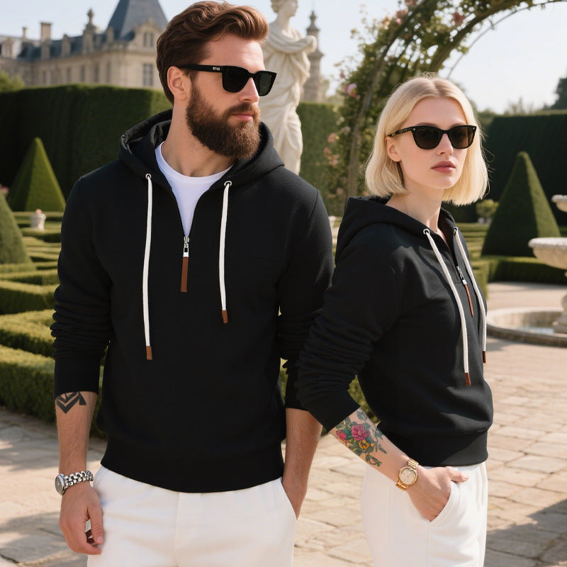 Herren Hoodie Modern Lässig Fleece Reißverschluss