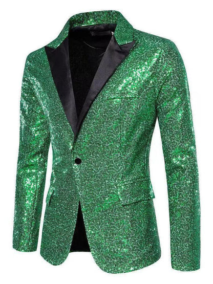 Eleganter Herren Blazer Pailletten Modern Abendgarderobe