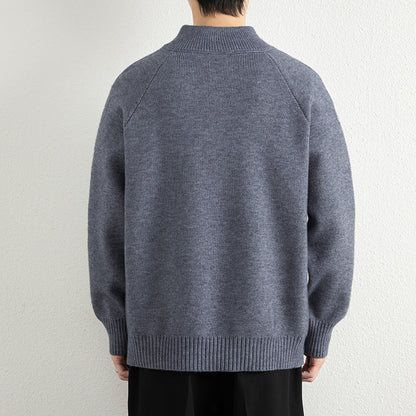 Herren Pullover Sportlich Modern mit Halbzipper