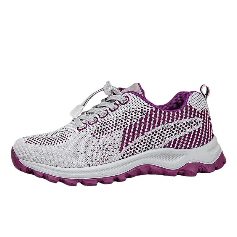 Damen Laufschuhe Sportlich Atmungsaktiv Mesh Schnellschnürsystem