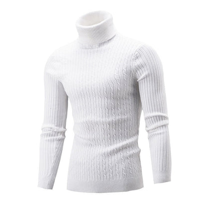 Herren Strickpullover Eleganter Stehkragen Zopfmuster Modern