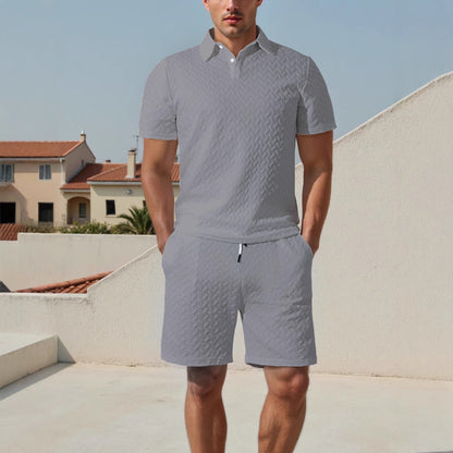 Herren Sportset Polo-Shirt und Shorts atmungsaktiv Elastisch