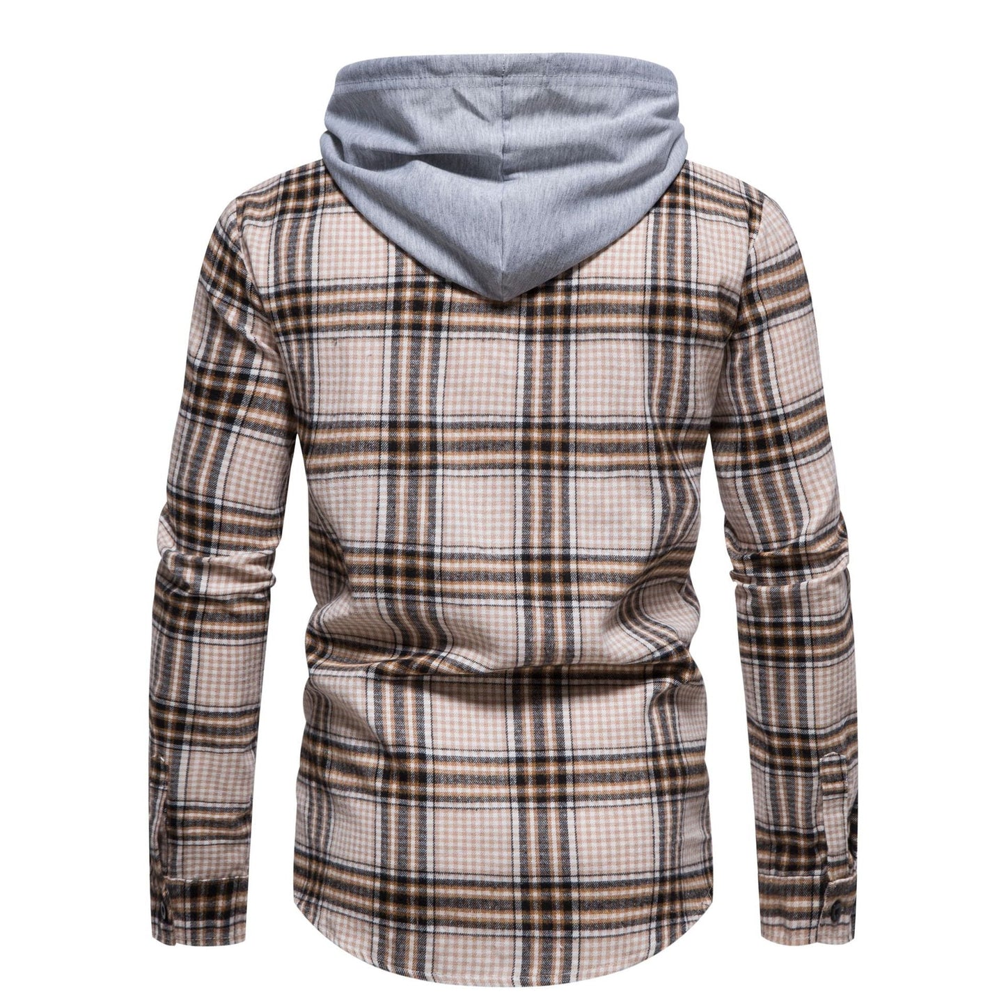 Herren Steppjacke Karomuster Modern Kapuze