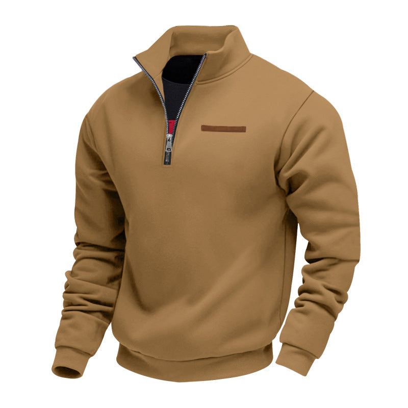 Herren Fleece-Pullover Mit Halbem Reißverschluss Warm