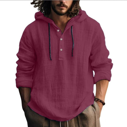Herren Kapuzenshirt Leicht Bequem Mit Knöpfen