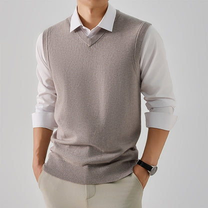 Herren Pulloverweste Elegant V-Ausschnitt Modern