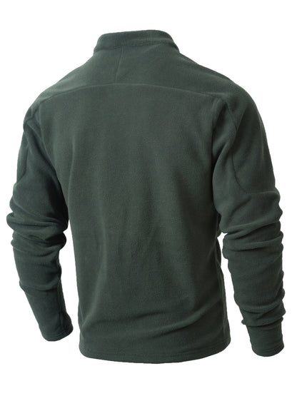 Herren Fleece Pullover Stehkragen Modern Bequem