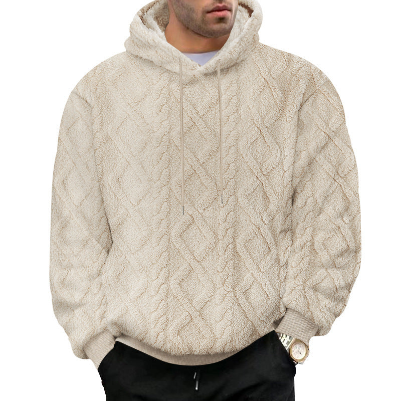 Kuscheliger Herren Pullover Waffelstruktur Kapuze