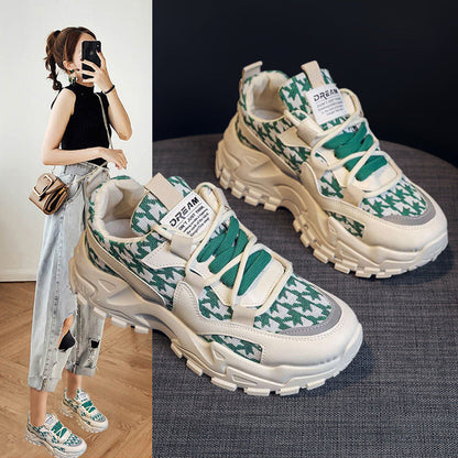 Damen Sneaker Chunky Komfortabel Karomuster - BerlinGlamour