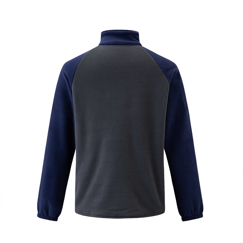 Herren Fleece-Pullover Warm Halb-Reißverschluss Funktions-Taschen