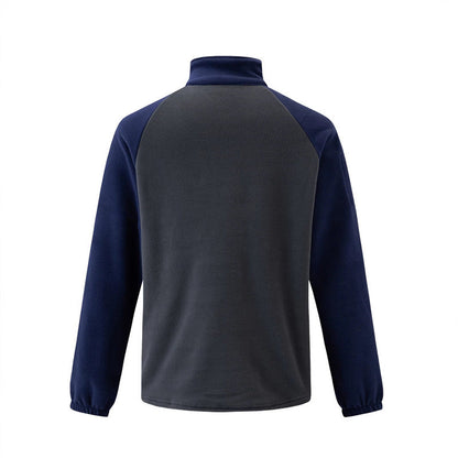 Herren Fleece-Pullover Warm Halb-Reißverschluss Funktions-Taschen