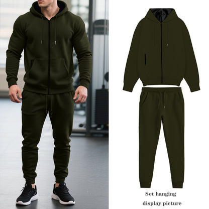 Herren Sportanzug Kapuzenjacke Elastisch Mit Taschen