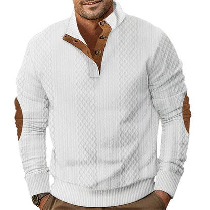 Strickpullover Herren Modern mit Knopfdesign und Struktur - BerlinGlamour