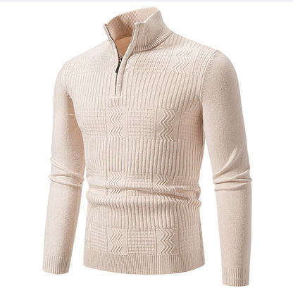 Herren Pullover Modern Stehkragen Strukturiert