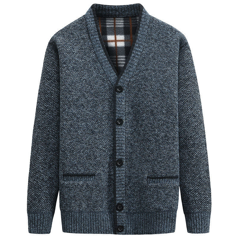 Herren Strickjacke V-Ausschnitt Hochwertig Elegant