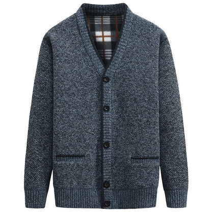 Herren Strickjacke V-Ausschnitt Hochwertig Elegant