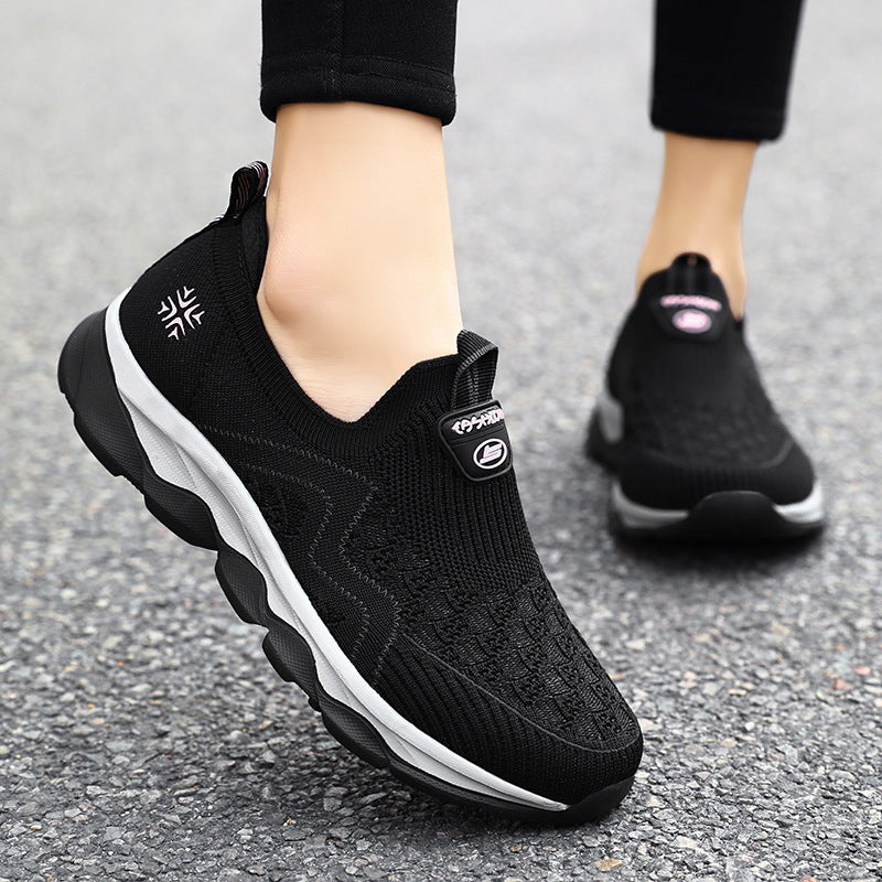 Damen Sneaker Atmungsaktiv Bequem Laufsohle Slip-On