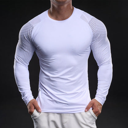 Herren Sportshirt Langarm Atmungsaktiv Funktionsshirt Mesh